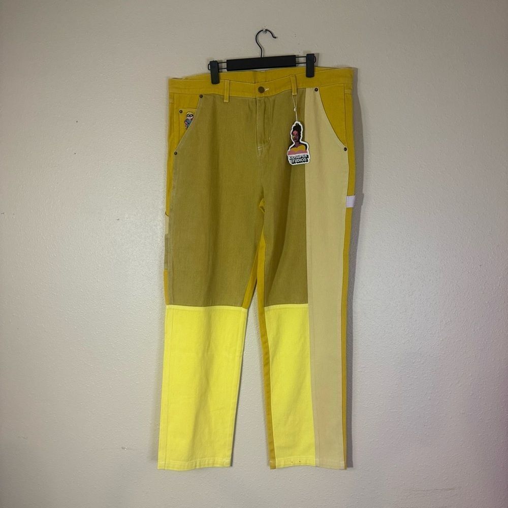 Superkid Yellow and Tan Men's Cargo Pants 36